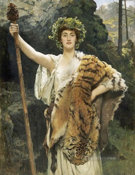  Collier Canvas - the priestess of bacchus 1889 John Collier Pre Raphaelite Orientalist